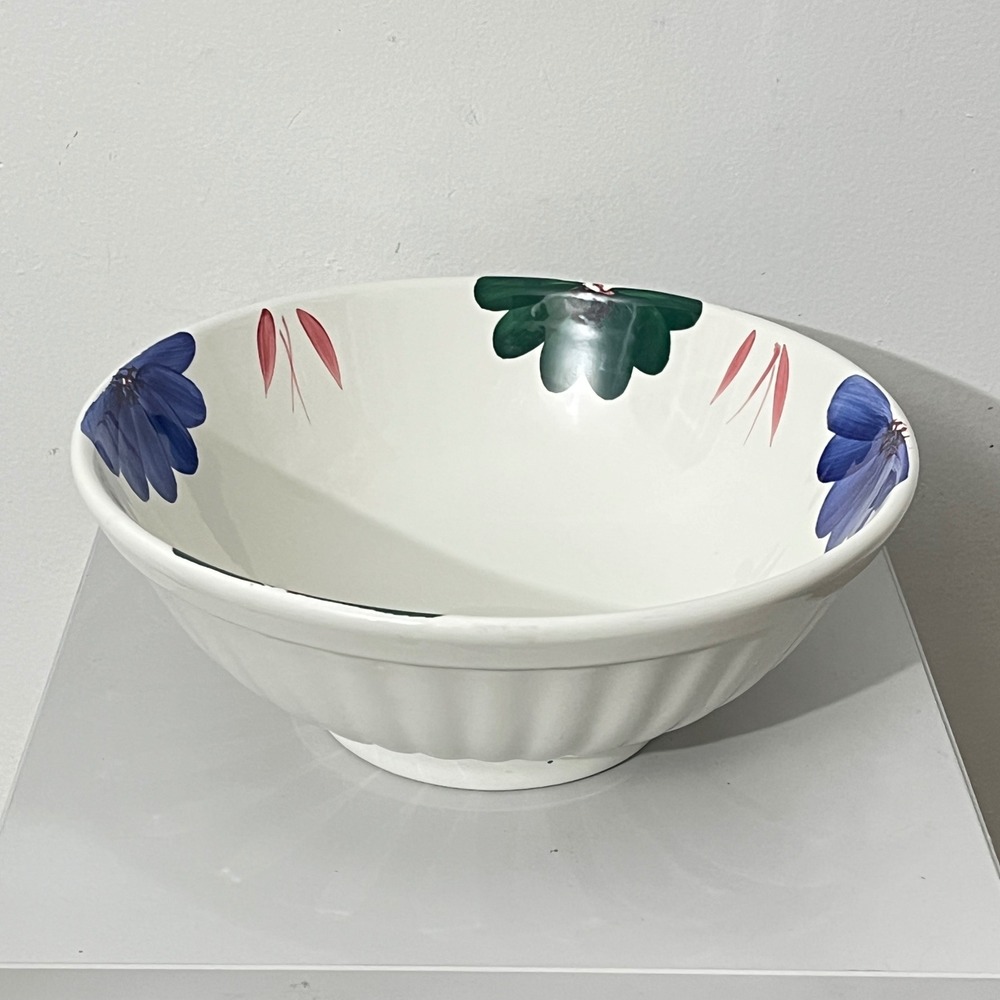 Roma Inc Vintage Serving Bowl Unisex Large White Floral Hand Painted Italy